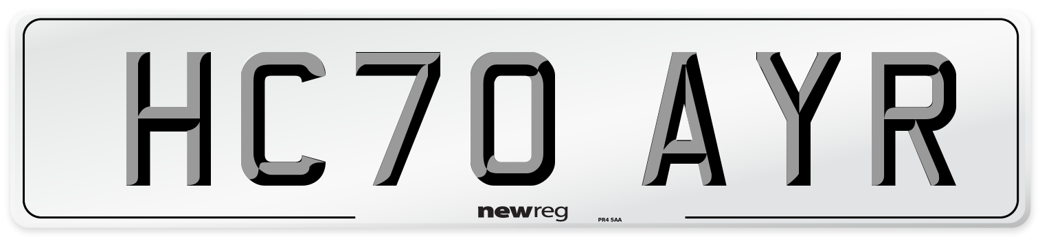 HC70 AYR Number Plate from New Reg